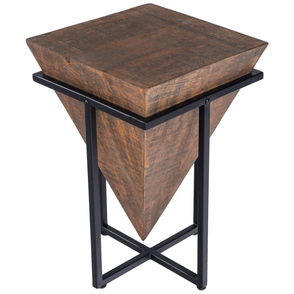 Company Gulnaria Wood & Metal Side Table, Dark Brown. Picture 1
