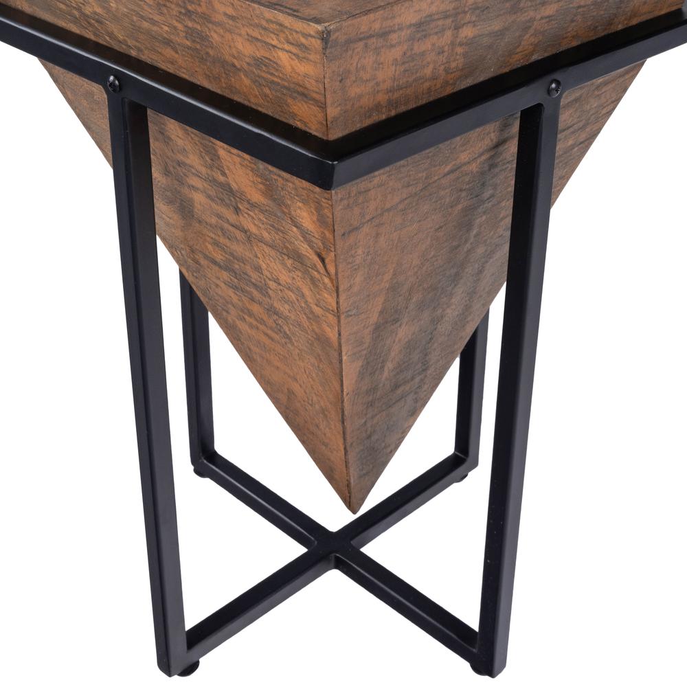 Company Gulnaria Wood & Metal Side Table, Dark Brown. Picture 8