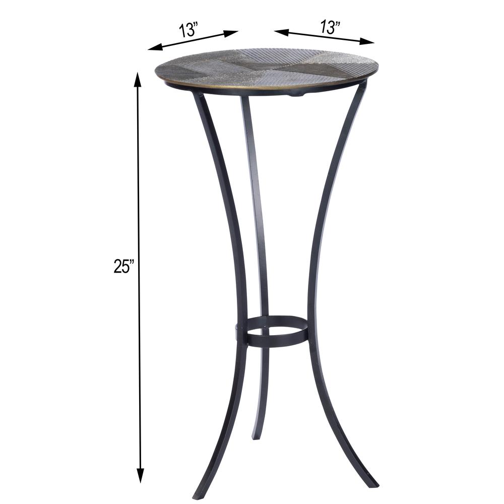 Gaston Round Metal  End Table. Picture 7