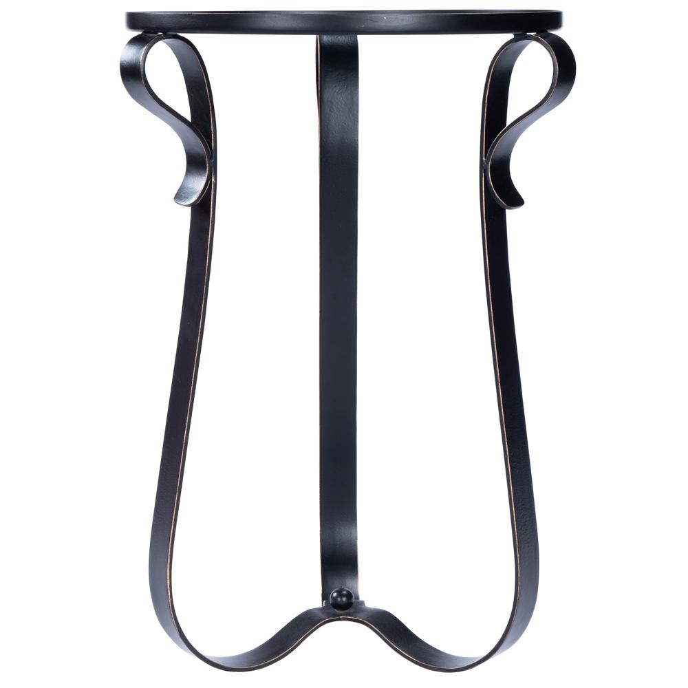 Company Oddrya Metal & Glass End Table, Dark Brown. Picture 2