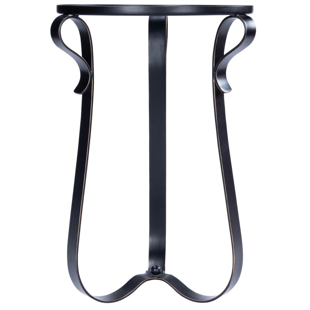 Company Oddrya Metal & Glass End Table, Dark Brown. Picture 3