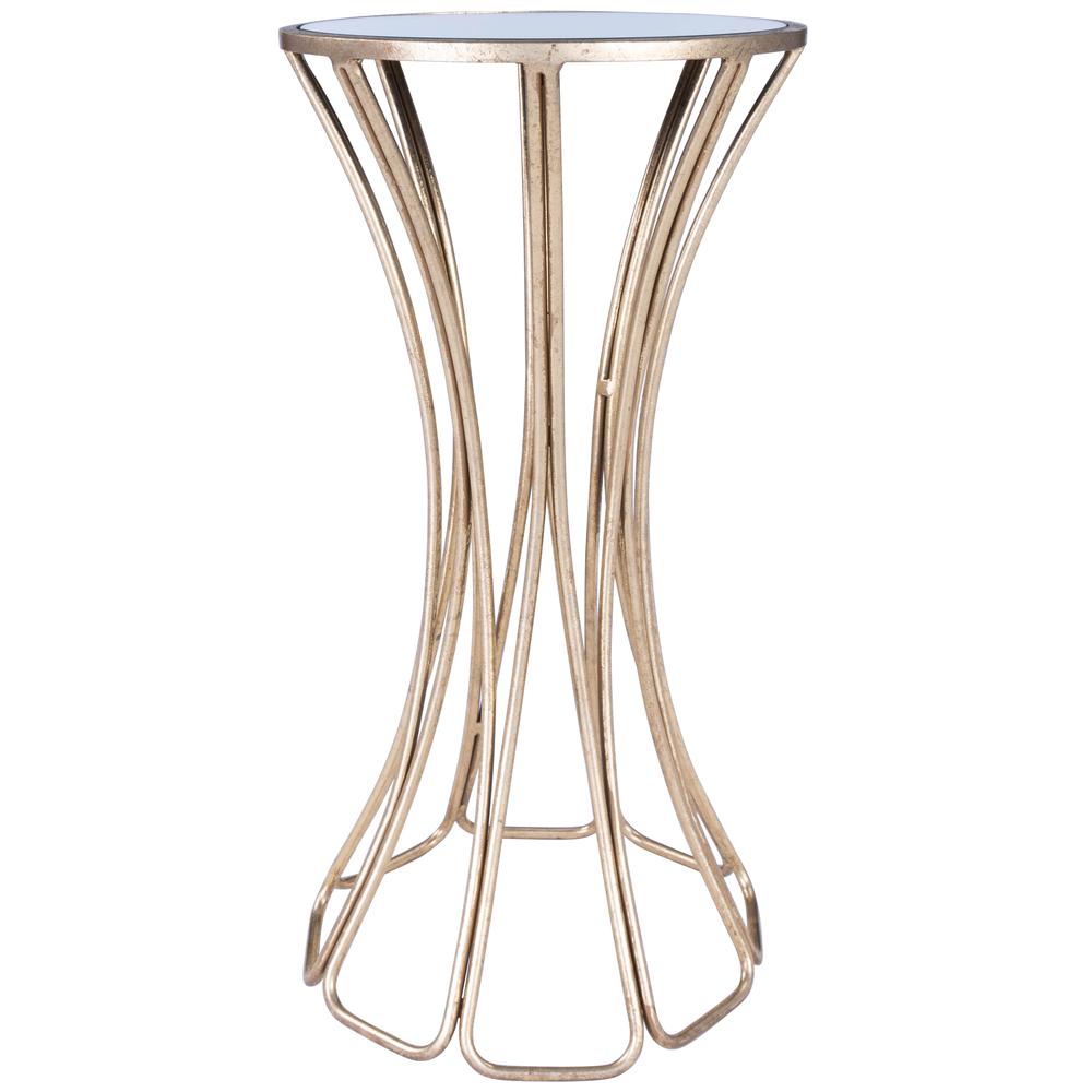 Company Faruh Metal & Mirrored Side Table, Silver. Picture 2