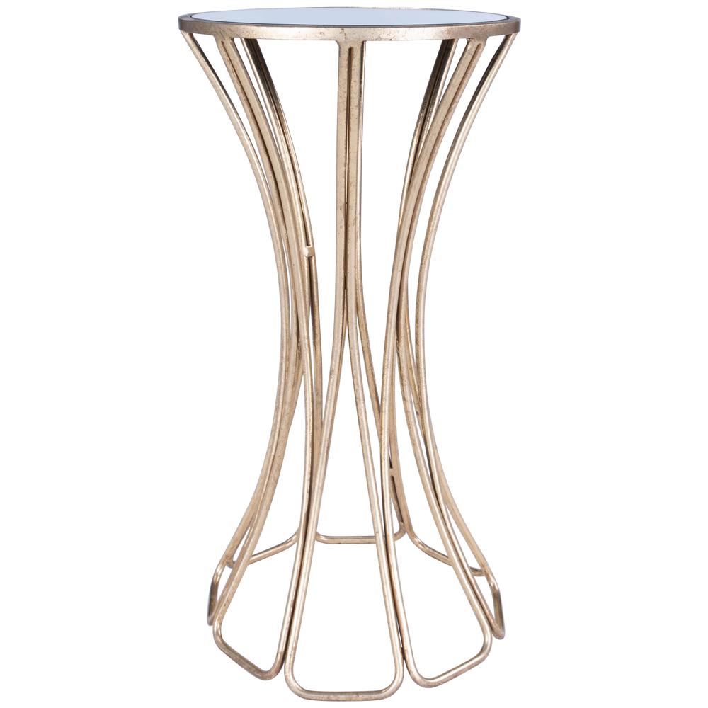 Company Faruh Metal & Mirrored Side Table, Silver. Picture 3