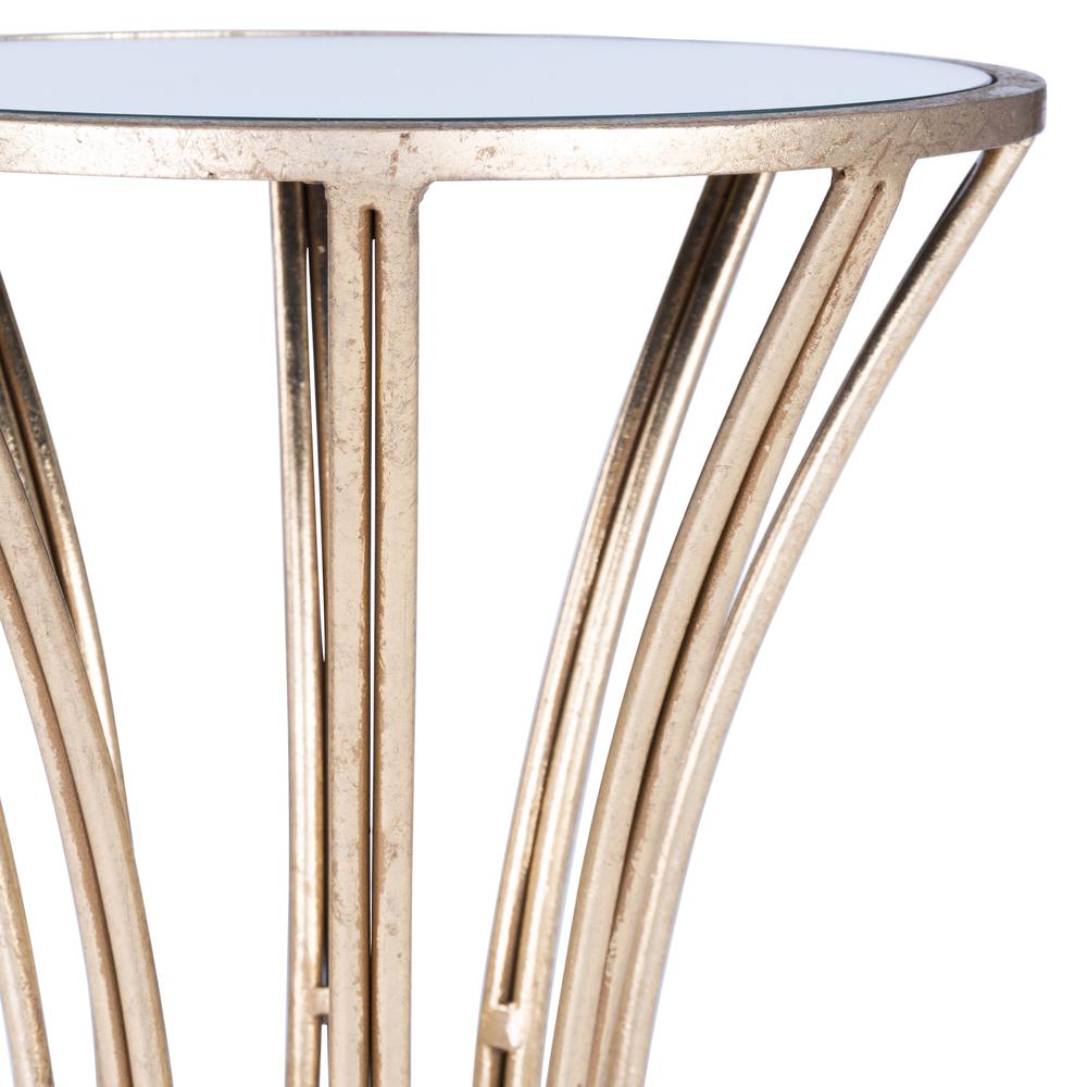 Company Faruh Metal & Mirrored Side Table, Silver. Picture 7