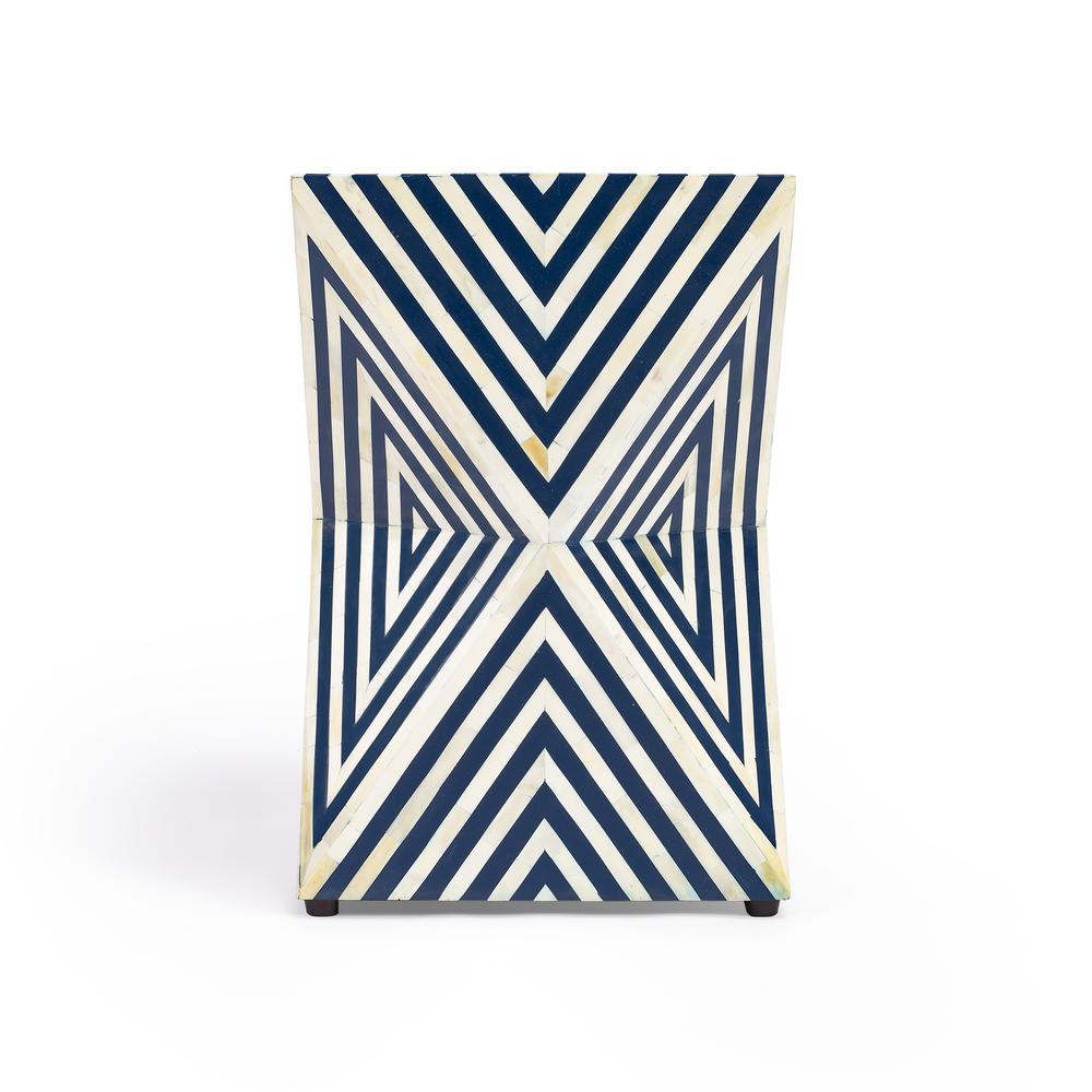 Company Anais Bone Inlay Side Table, Navy Blue and White. Picture 5