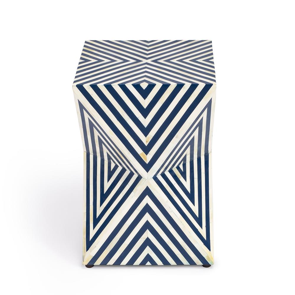 Company Anais Bone Inlay Side Table, Navy Blue and White. Picture 8