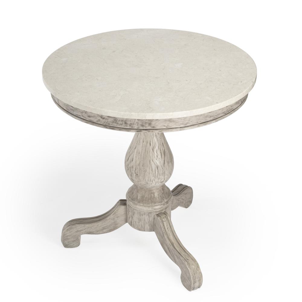 Company Danielle Marble 24" Pedestal Side Table, Gray. Picture 1