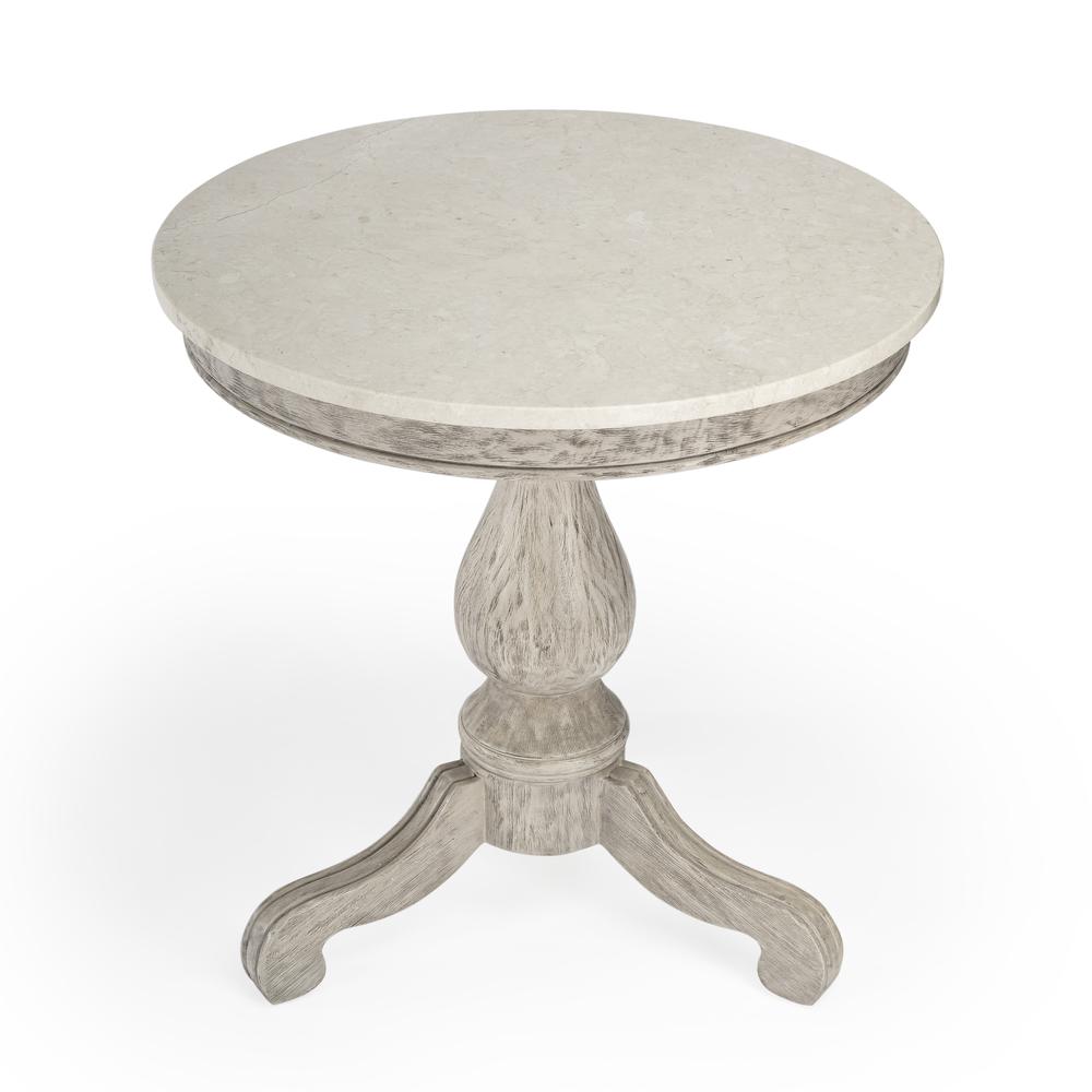Company Danielle Marble 24" Pedestal Side Table, Gray. Picture 2