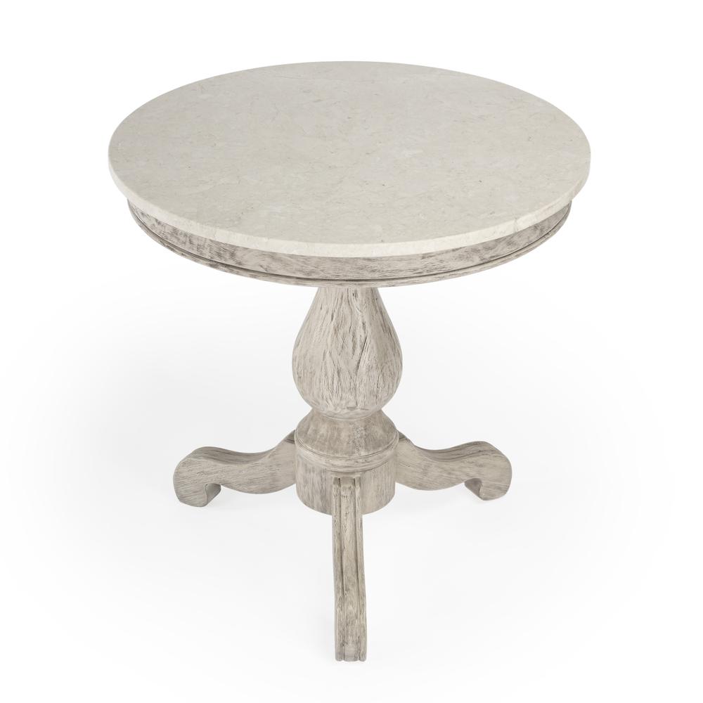 Company Danielle Marble 24" Pedestal Side Table, Gray. Picture 3