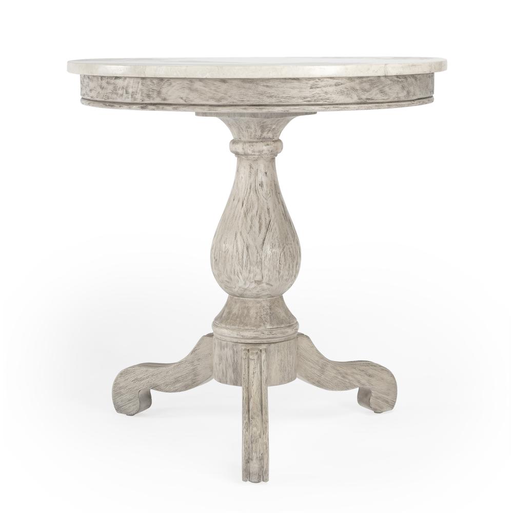 Company Danielle Marble 24" Pedestal Side Table, Gray. Picture 4