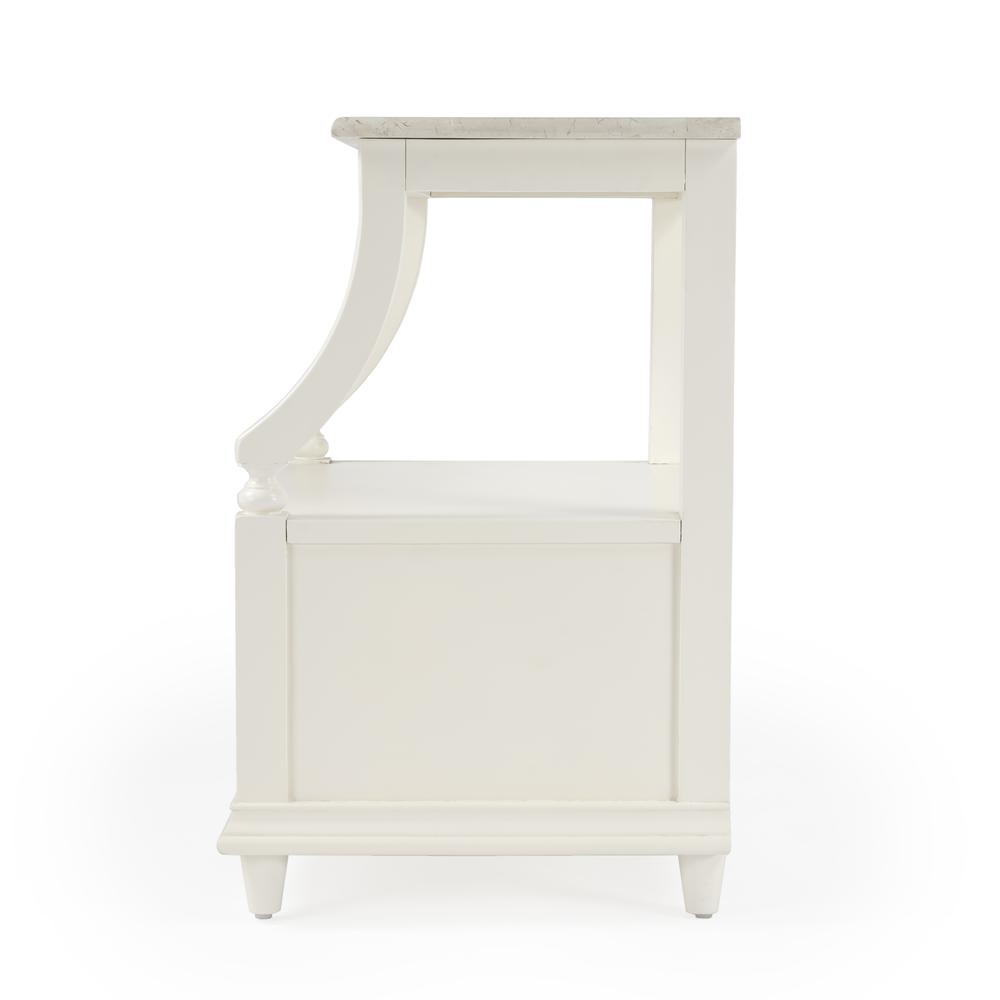 Company Mabel Marble 1 Drawer Nightstand, White. Picture 5