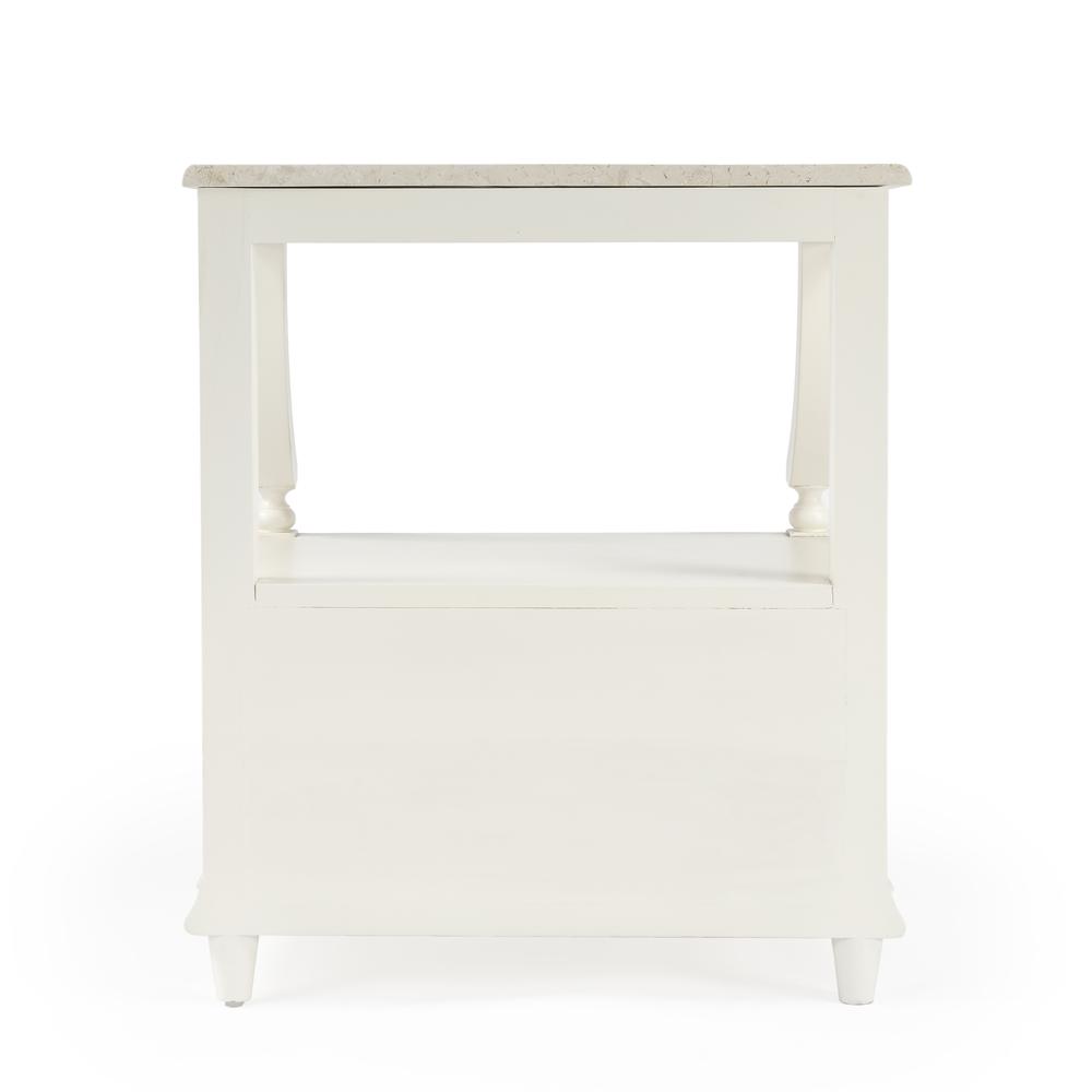 Company Mabel Marble 1 Drawer Nightstand, White. Picture 6
