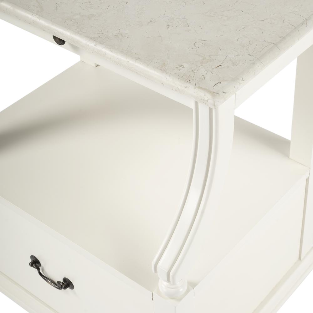 Company Mabel Marble 1 Drawer Nightstand, White. Picture 7