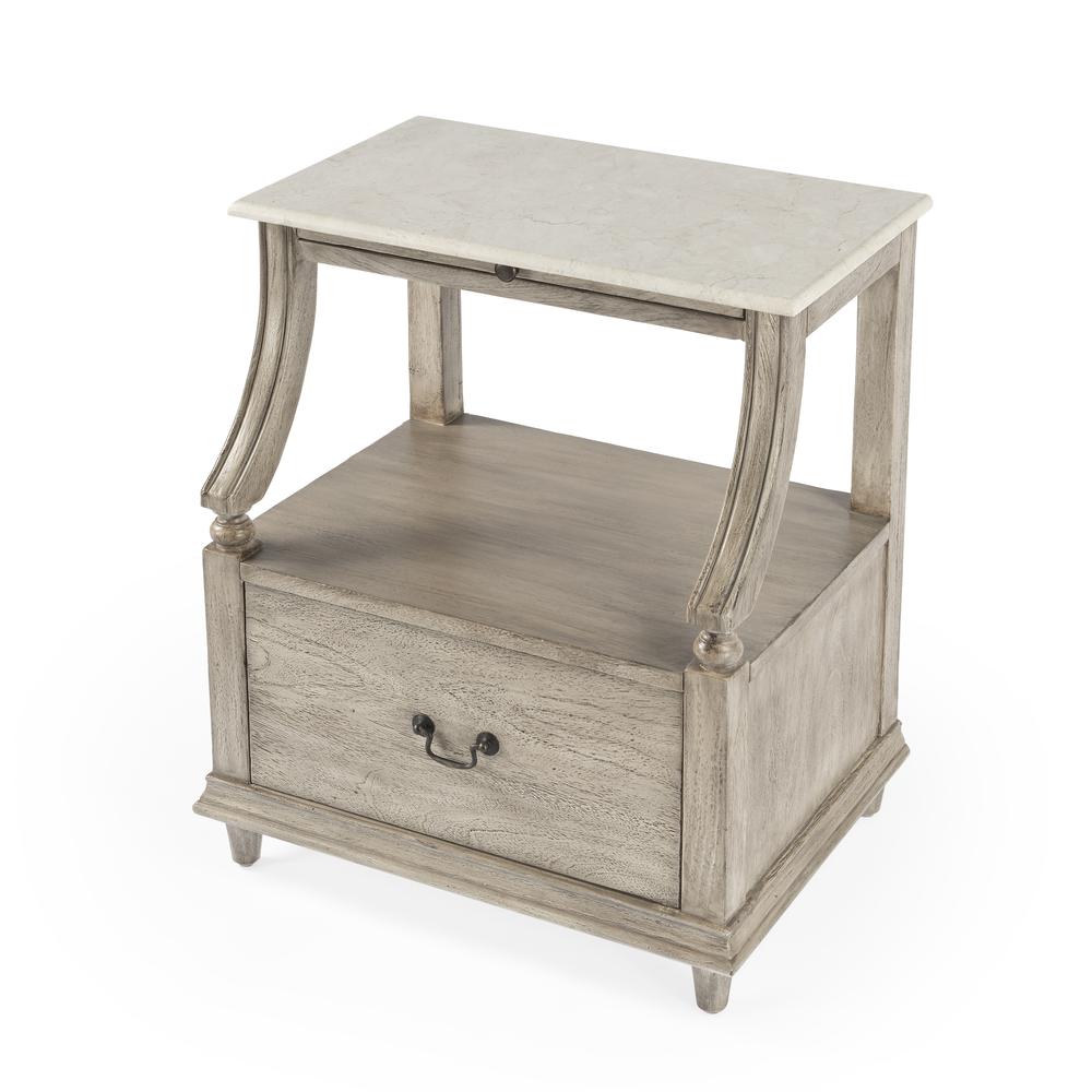 Company Mabel Marble 1 Drawer Nightstand, Gray. Picture 1