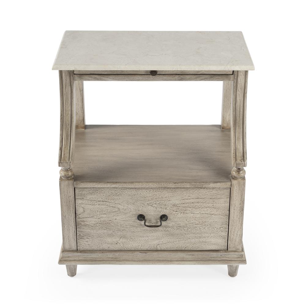 Company Mabel Marble 1 Drawer Nightstand, Gray. Picture 3