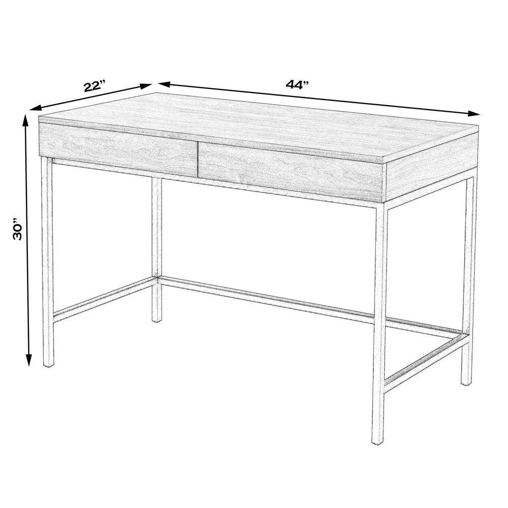 Carl 45" Wood and Metal Writing Desk. Picture 6
