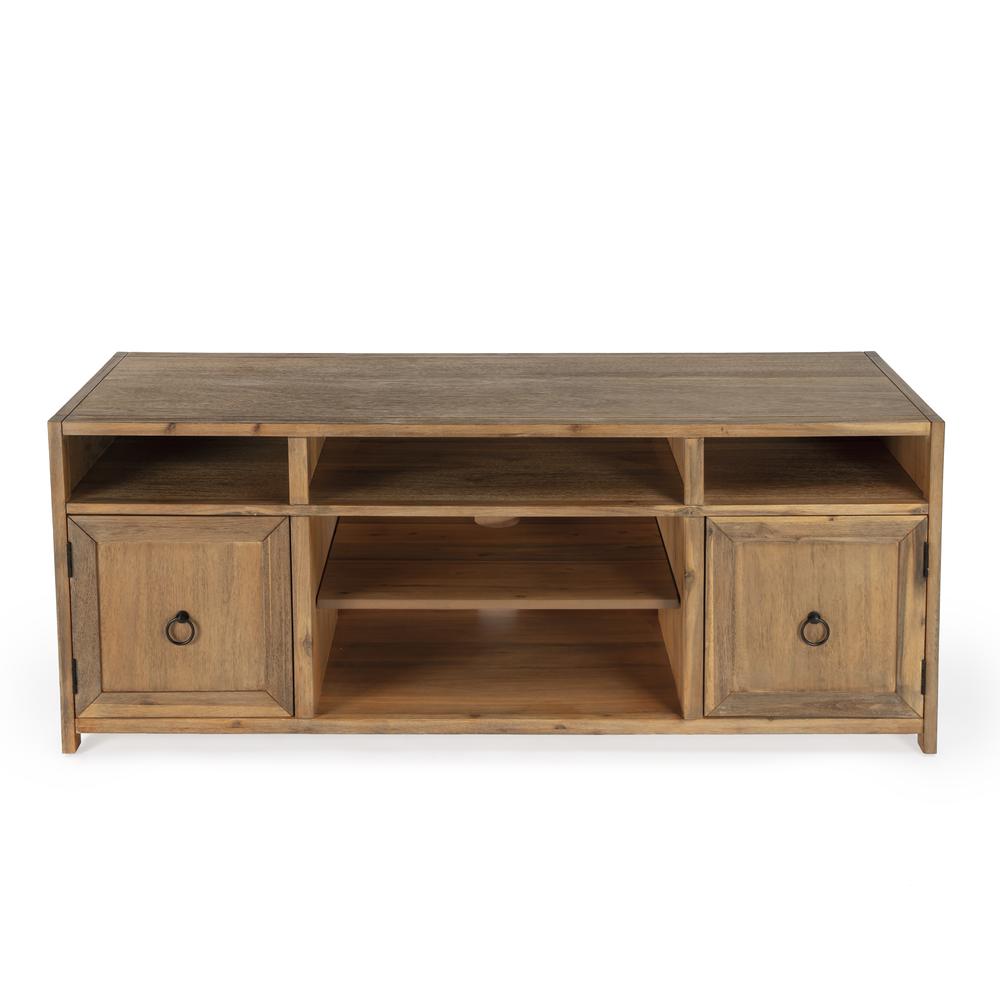 Company Lark Wood 65" TV Stand with Storage, Light Brown. Picture 3