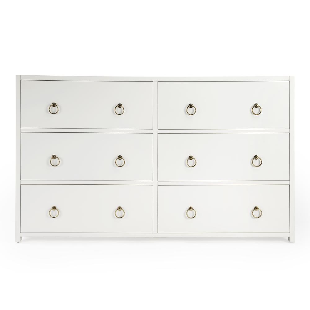 Company Lark 6 Drawer Dresser, White. Picture 3