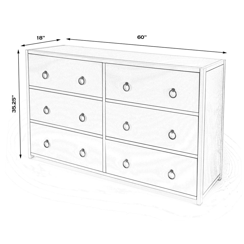 Company Lark 6 Drawer Dresser, White. Picture 8