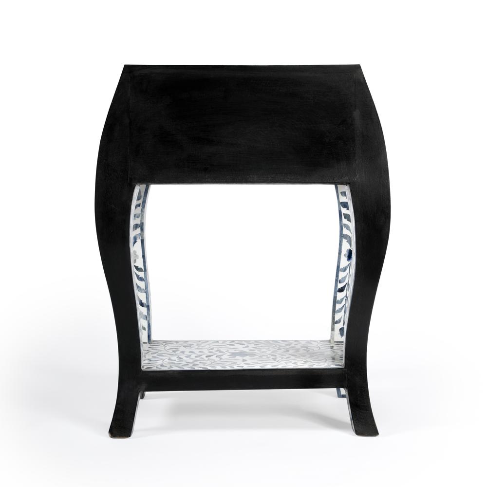 Company Trubadur and Bone Inlay Side Table, White and Blue. Picture 6