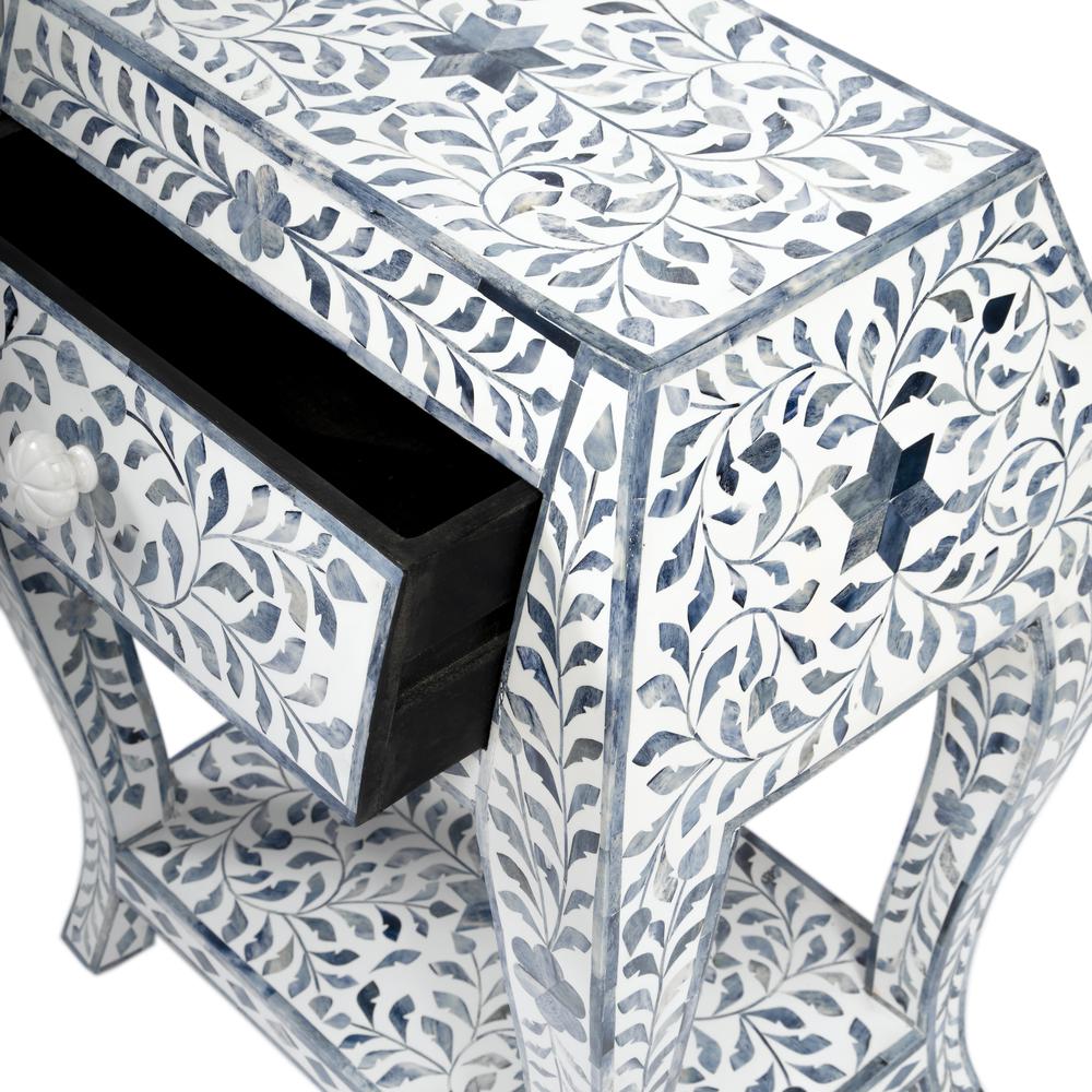 Company Trubadur and Bone Inlay Side Table, White and Blue. Picture 8