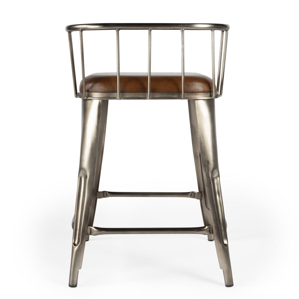 Butler Coriander Iron & Leather Counter Stool. Picture 6