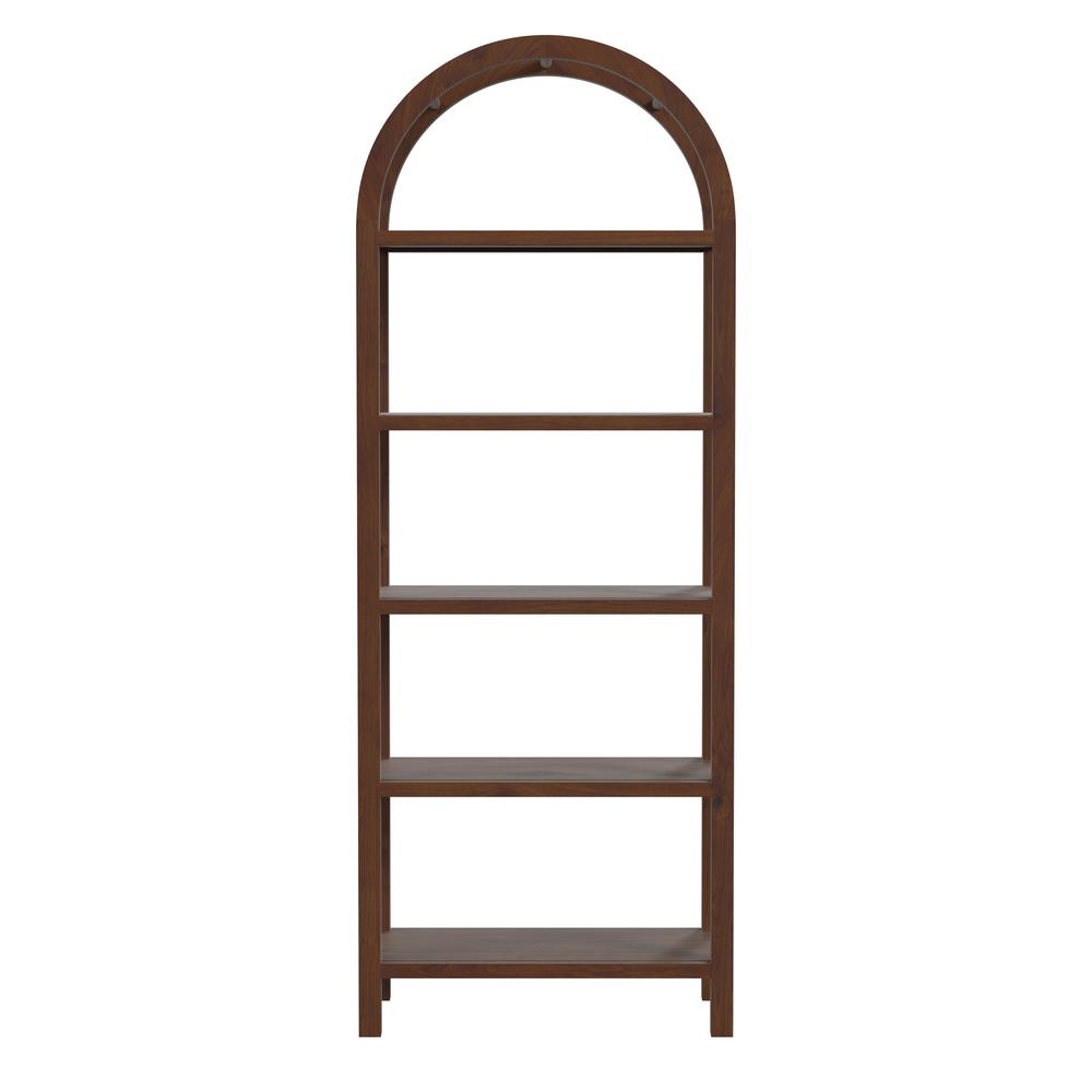 Company Hanover Arched 5 Tier  Etagere Bookcase, Medium Brown. Picture 2
