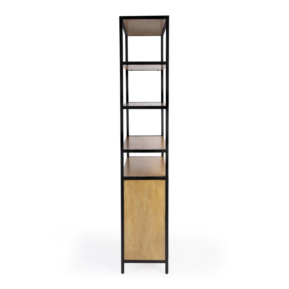 Company Hans 35.25" W x 84.25"H Etagere Bookcase with open storage, Light Brown. Picture 3