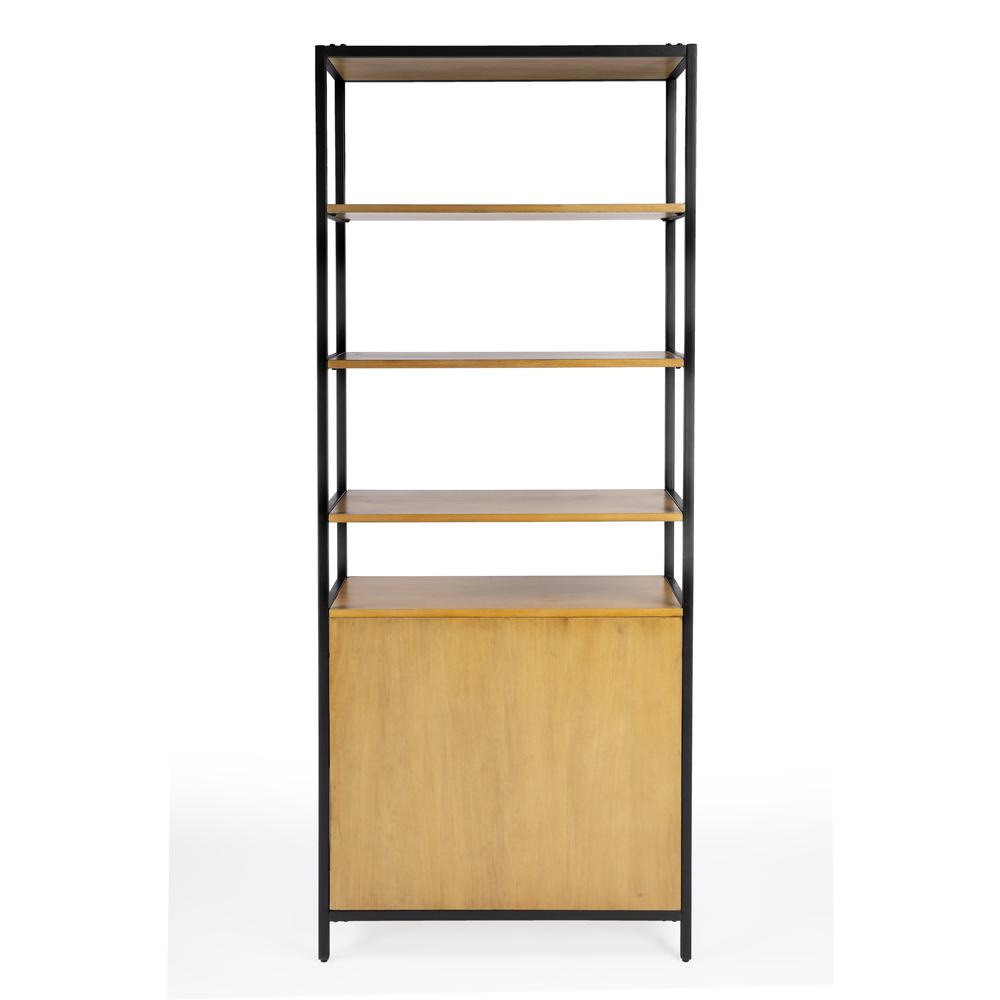 Company Hans 35.25" W x 84.25"H Etagere Bookcase with open storage, Light Brown. Picture 4