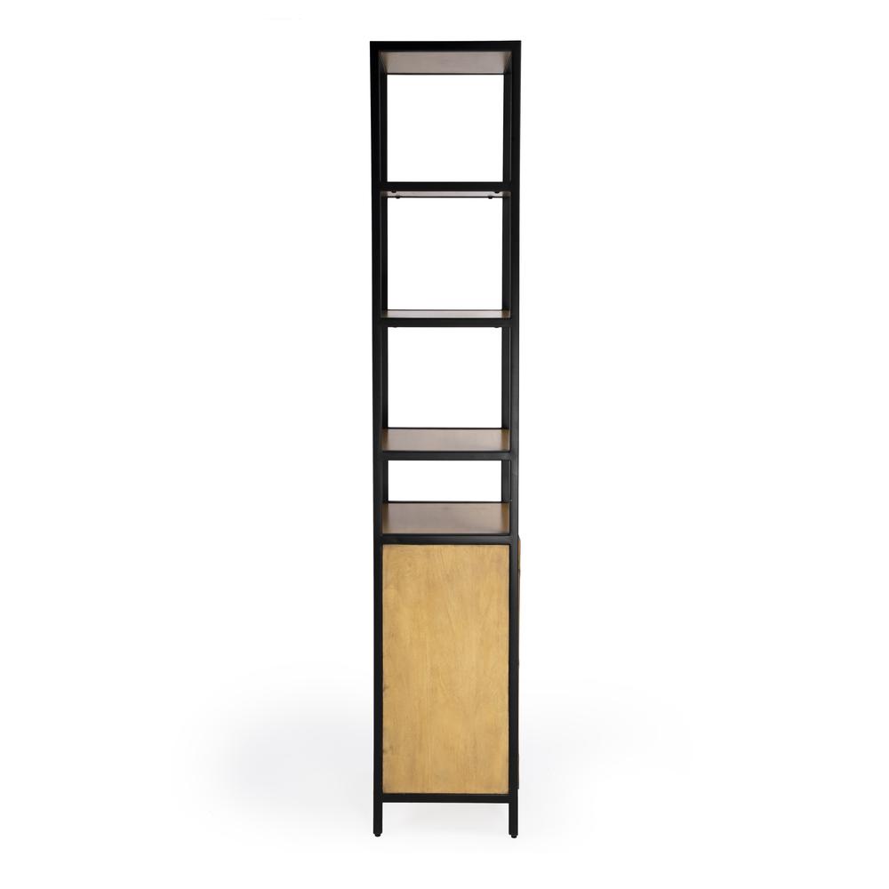Company Hans Narrow Wood and Iron 84"Hx 17"W Etagere Bookcase, Light Brown. Picture 4