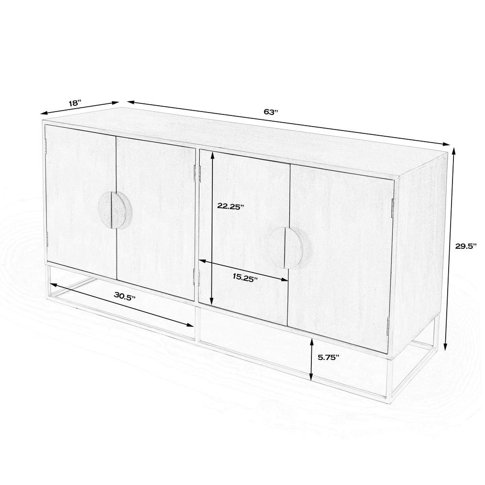 Company Lennasa Wooden 63" Sideboard, White. Picture 8