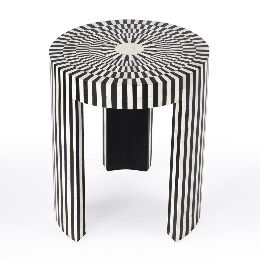 Company Rimma Bone Inlay Side Table, Black and White. Picture 2