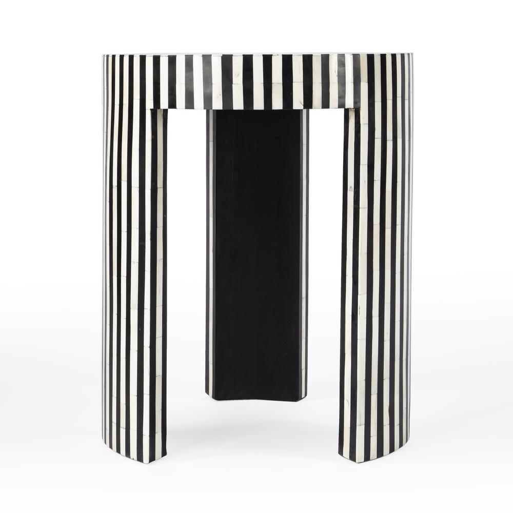 Company Rimma Bone Inlay Side Table, Black and White. Picture 3
