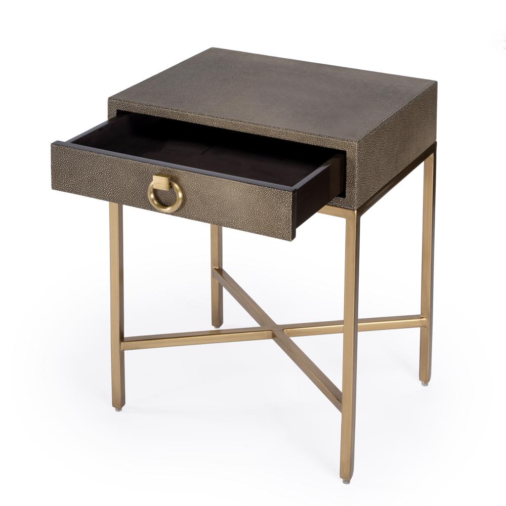 Company Sullia One Drawer End Table, Gold. Picture 2