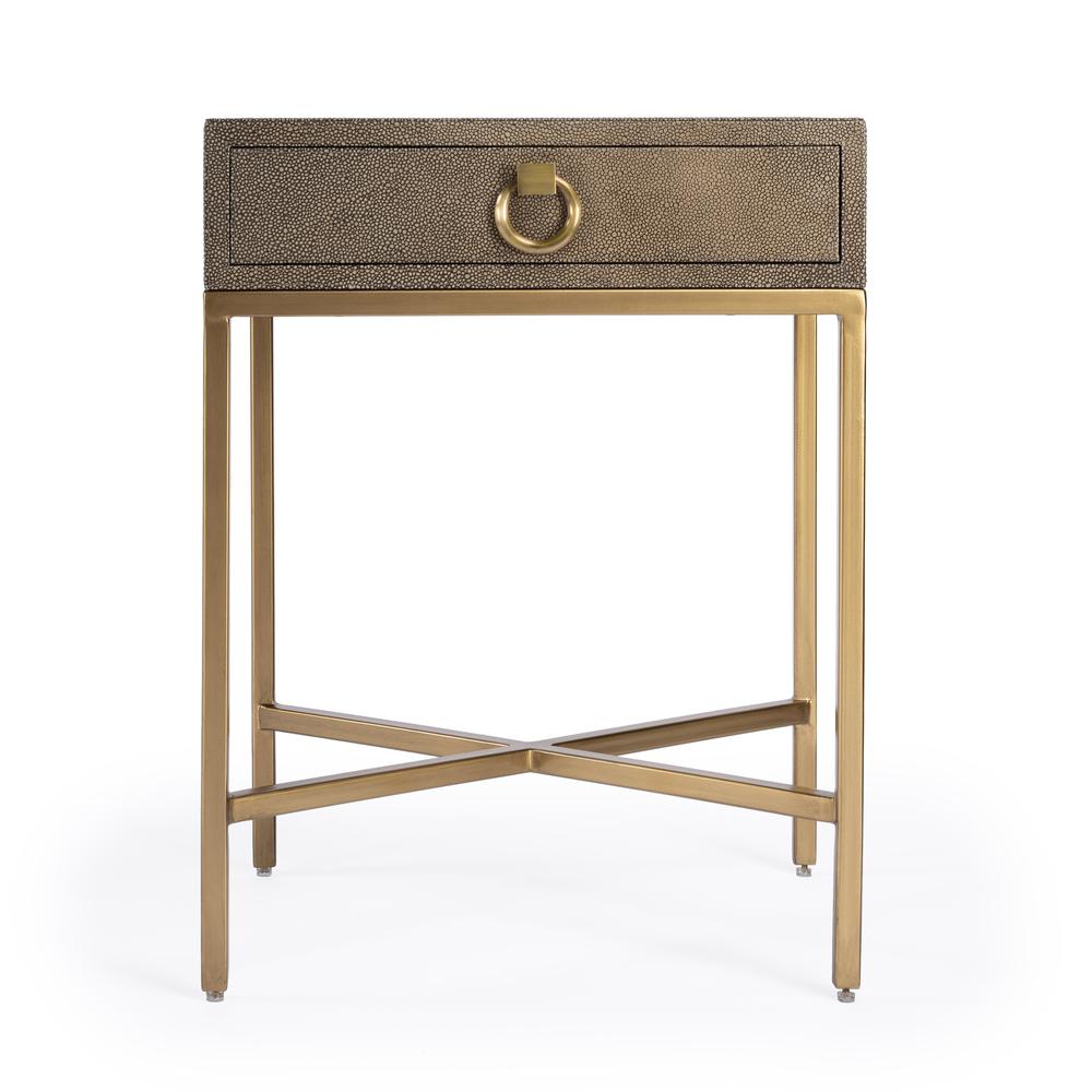 Company Sullia One Drawer End Table, Gold. Picture 3