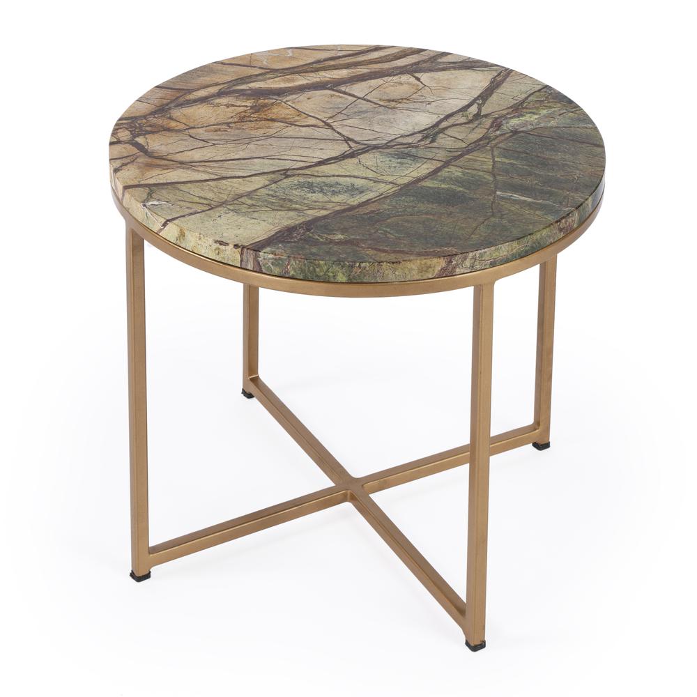 Company Giovanniya Marble Side Table, Gold. Picture 1