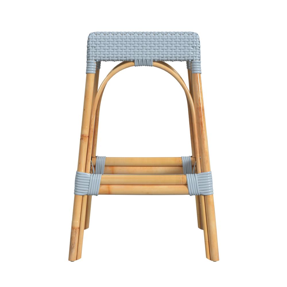 Butler Specialty Tobias 30" Twilight Blue Rattan Barstool. Picture 4
