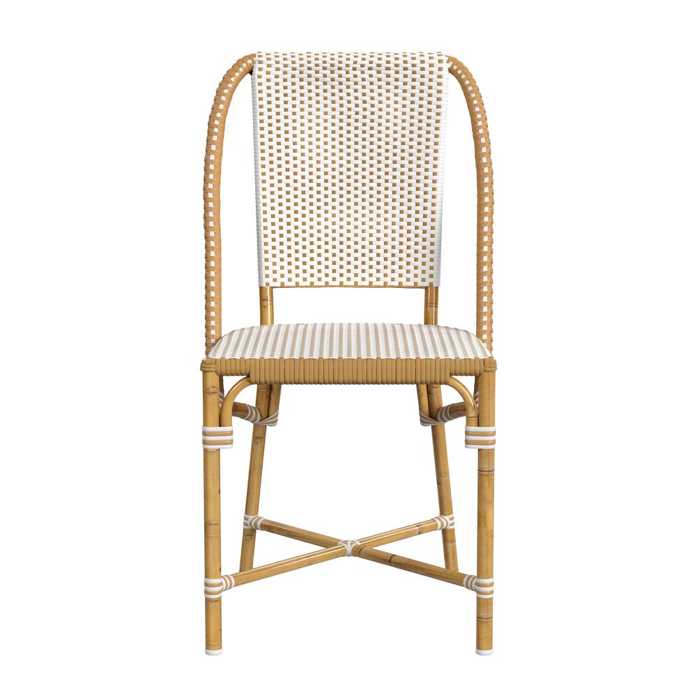 Company Tobias Outdoor Rattan Dining Chair, Beige and White. Picture 2