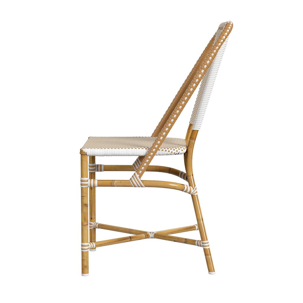 Company Tobias Outdoor Rattan Dining Chair, Beige and White. Picture 3