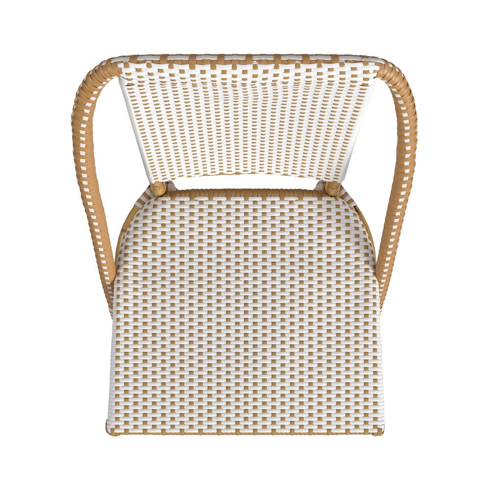 Company Tobias Outdoor Rattan Dining Chair, Beige and White. Picture 5