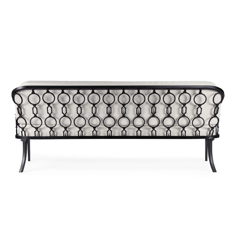 Company Southport Iron Upholstered Outdoor Sofa, Black. Picture 6