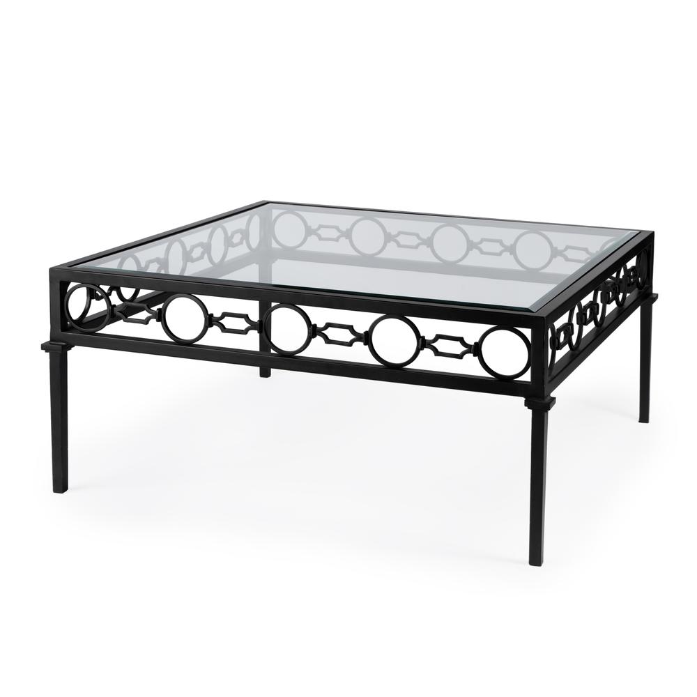 Company Southport Iron Outdoor Coffee Table, Black. Picture 1