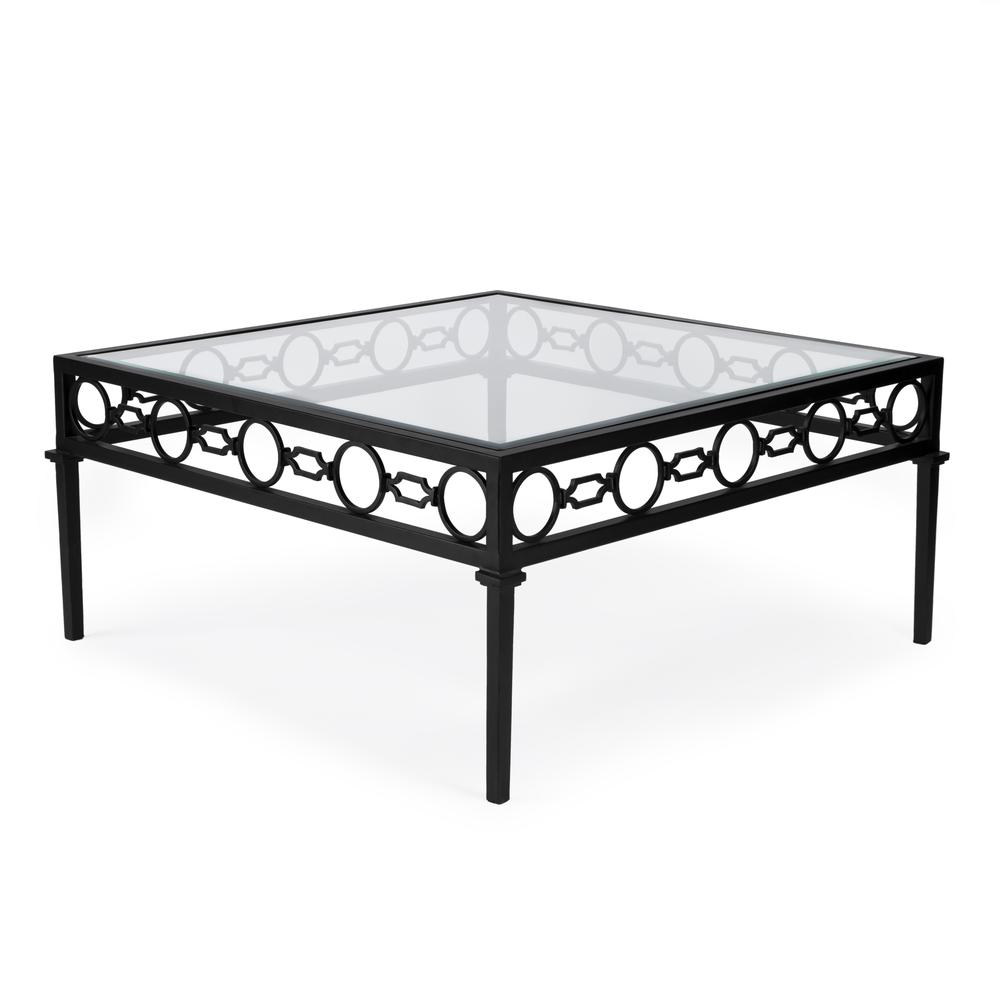 Company Southport Iron Outdoor Coffee Table, Black. Picture 4