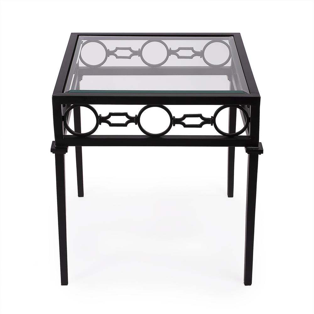 Company Southport Iron Outdoor End Table, Black. Picture 2