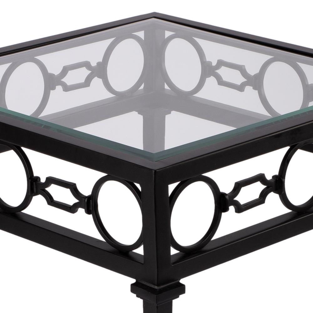 Company Southport Iron Outdoor End Table, Black. Picture 5