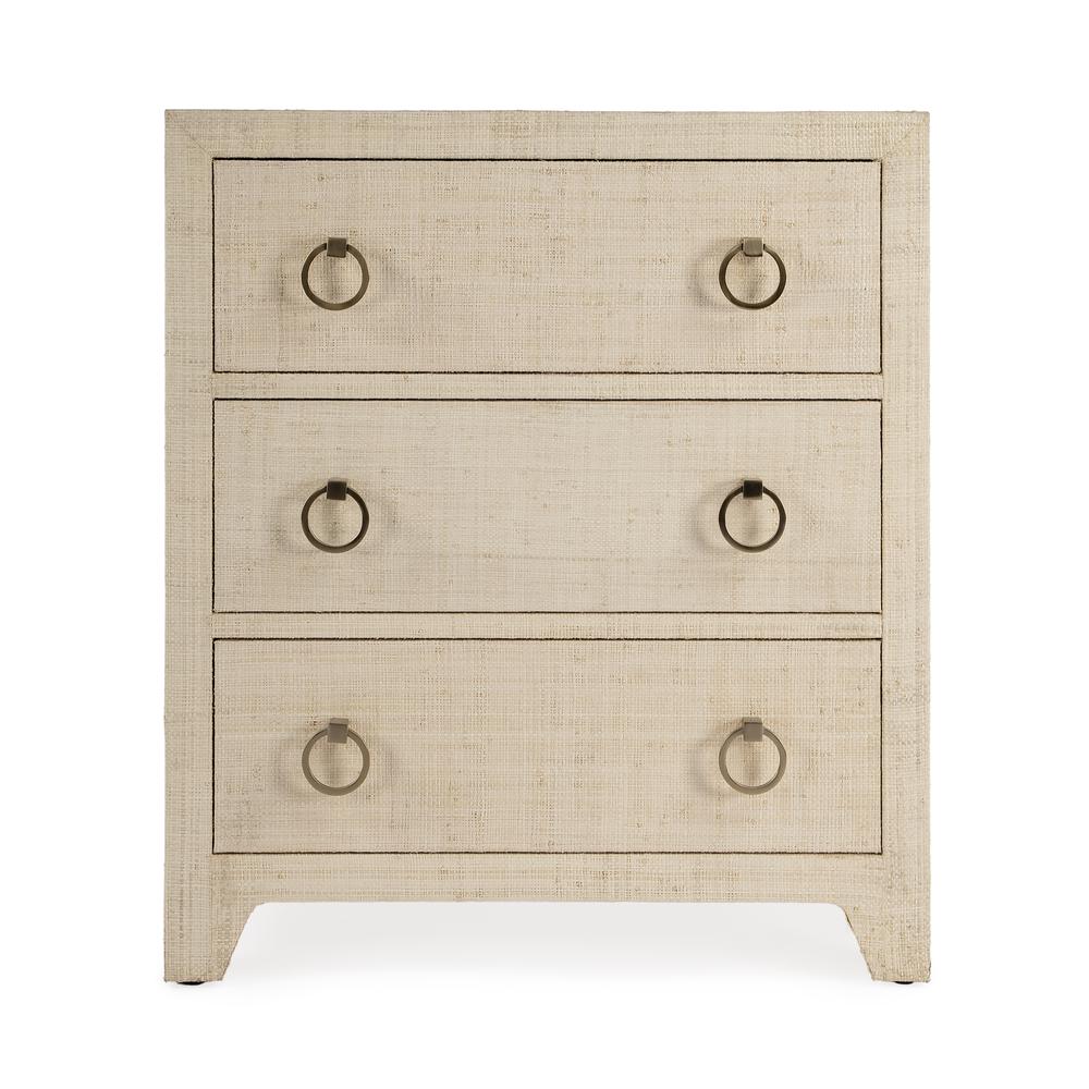 Company Bar Harbor Raffia 3 Drawer Nightstand, Natural. Picture 3