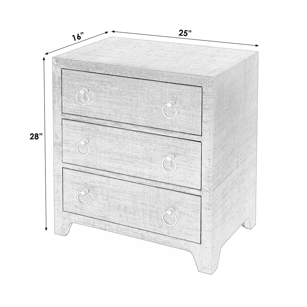 Company Bar Harbor Raffia 3 Drawer Nightstand, Natural. Picture 8