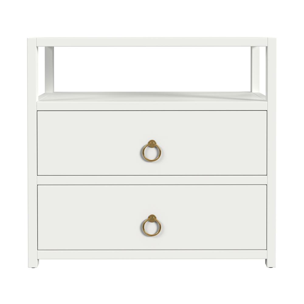 Company Lark 2 Drawer Wide Nightstand, White. Picture 2