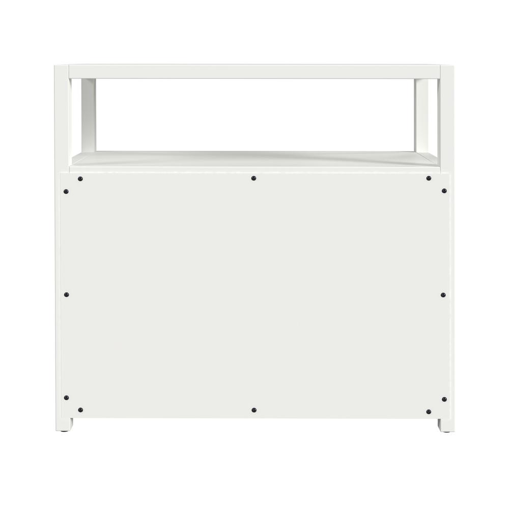Company Lark 2 Drawer Wide Nightstand, White. Picture 4