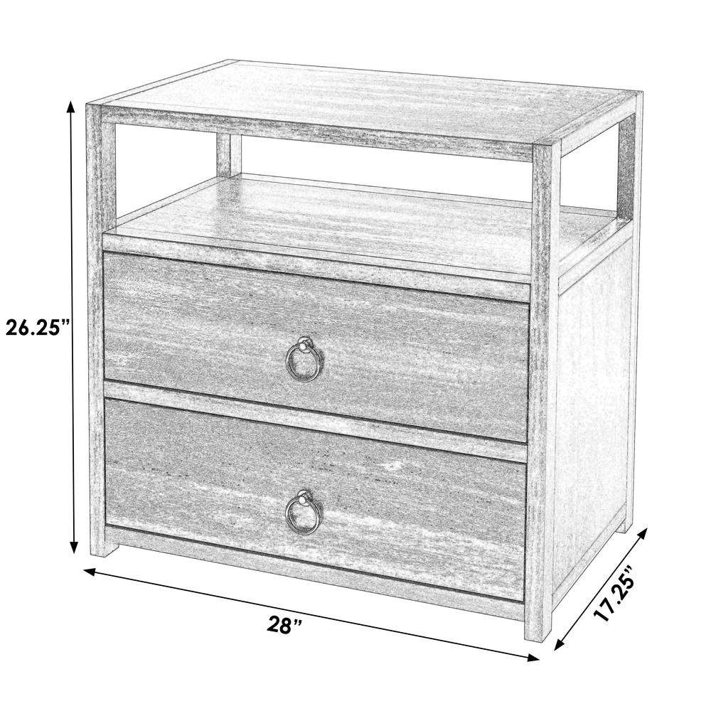 Company Lark 2 Drawer Wide Nightstand, White. Picture 6